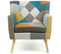 Fauteuil Scandinave Liv En Tissu Patchwork Multicouleur