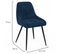 Lot De 4 Chaises Thalya En Velours Bleu Avec Accoudoirs