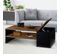 Table Basse Bar Contemporaine Rectangulaire Izia Avec Coffre Bois Effet Vieilli Et Noir