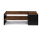 Table Basse Bar Contemporaine Rectangulaire Izia Avec Coffre Bois Effet Vieilli Et Noir