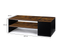 Table Basse Bar Contemporaine Rectangulaire Izia Avec Coffre Bois Effet Vieilli Et Noir