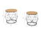 Lot De 2 Tables Basses Filaires Detroit Rondes 40/45 Design Industriel