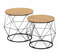 Lot De 2 Tables Basses Filaires Detroit Rondes 40/45 Design Industriel