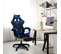 Fauteuil De Gaming Alex Réglable Avec Repose-pied, Coussin De Tête Et Coussin Lombaire Noir Et Bleu