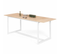 Table à Manger Extensible Detroit 6-10 Personnes Design Industriel Bois Et Métal Blanc 160-200 Cm