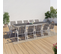 Salon De Jardin Poly Extensible Table 135/270 Cm Et 12 Chaises Blanc Et Gris