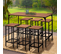 Salon De Jardin Panama Ensemble De Bar Table Haute Et 6 Tabourets Design Industriel Acacia