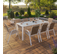 Salon De Jardin Madrid Table 190 Cm Et 8 Chaises Empilables Blanc Et Beige