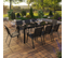 Salon De Jardin Madrid Table 190 Cm Et 8 Chaises Empilables Noires