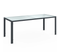 Salon De Jardin Madrid Table 190 Cm Et 8 Chaises Empilables Gris Anthracite Plateau Transparent