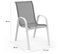 Lot De 4 Chaises De Jardin Lyma Métal Et Textilène Empilables Blanc Et Gris