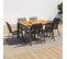 Salon De Jardin Poly Table 150 Cm Et 6 Chaises Empilables Bois Et Gris Anthracite