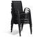 Salon De Jardin Poly Table 150 Cm Et 6 Chaises Empilables Bois Et Noir