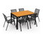 Salon De Jardin Poly Table 150 Cm Et 6 Chaises Empilables Bois Et Noir