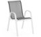 Salon De Jardin Madrid Table 150 Cm Et 6 Chaises Empilables Blanc Et Gris