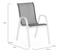 Salon De Jardin Madrid Table 150 Cm Et 6 Chaises Empilables Blanc Et Gris