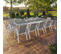 Salon De Jardin Madrid Table Extensible 135-270 Cm Et 12 Chaises Empilables Blanc Et Gris