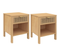 Lot De 2 Tables De Chevet Edhen Cannage Avec 1 Tiroir Et 1 Niche