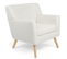 Fauteuil Scandinave Liv En Tissu Bouclette Blanc