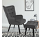 Fauteuil Scandinave Ania Avec Repose Pieds Velours Gris Anthracite