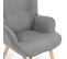 Fauteuil Scandinave Ivar Avec Repose Pieds Gris Clair