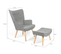 Fauteuil Scandinave Ivar Avec Repose Pieds Gris Clair