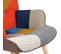 Fauteuil Scandinave Ivar Avec Repose Pieds En Tissu Patchwork Multicouleurs Et Imprimé Pied De Poule