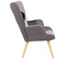 Fauteuil Scandinave Ivar En Tissu Patchwork Noir, Gris Et Blanc