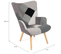 Fauteuil Scandinave Ivar En Tissu Patchwork Noir, Gris Et Blanc