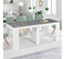 Table Console Extensible Orlando 10 Personnes 235 Cm Bois Blanc Et Effet  Béton