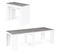 Table Console Extensible Orlando 10 Personnes 235 Cm Bois Blanc Et Effet  Béton