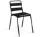 Salon De Jardin Soho Table 150 Cm Acier + Acacia Et 6 Chaises Empilables Noires