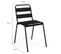 Salon De Jardin Soho Table 150 Cm Acier + Acacia Et 6 Chaises Empilables Noires