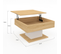 Table Basse Plateau Relevable Eden Carrée Bois Et Blanc