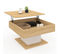 Table Basse Plateau Relevable Eden Carrée Bois Et Blanc