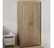 Armoire 2 Portes Vito Hêtre Penderie 80 Cm Avec Étagères Rangement Maxi Capacité