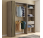 Dressing Extensible Hêtre Marty 120/170 X 50 X 180 Cm Avec Rideau + Double Penderie + Étagères