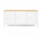 Buffet Bas 113 Cm Ester 3 Portes Métal Blanc Plateau Bois Design Industriel