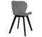 Lot De 4 Chaises Robine En Velours Gris Clair Pieds Noirs