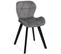 Lot De 4 Chaises Robine En Velours Gris Clair Pieds Noirs