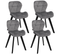 Lot De 4 Chaises Robine En Velours Gris Clair Pieds Noirs