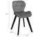 Lot De 4 Chaises Robine En Velours Gris Clair Pieds Noirs