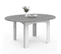 Table à Manger Extensible Ronde Dona 4-6 Personnes Blanc Plateau Effet Béton 120-160 Cm