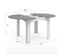 Table à Manger Extensible Ronde Dona 4-6 Personnes Blanc Plateau Effet Béton 120-160 Cm