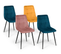 Lot De 4 Chaises Mila En Velours Mix Color Bleu X2, Jaune Ocre, Rose