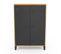 Armoire Basse Ester 2 Portes Métal Noir Et Contour Bois Design Industriel