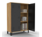 Armoire Basse Ester 2 Portes Métal Noir Et Contour Bois Design Industriel