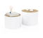 Lot De 2 Tables Basses Cylindres Gigognes Galia Bois Et Blanc