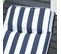 Lot De 2 Chaises Longues Pliables Bleu Blanc