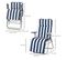 Lot De 2 Chaises Longues Pliables Bleu Blanc